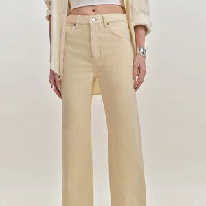 Reformation Val 90s Mid-Rise Straight Jeans in "Blonde," Size 29